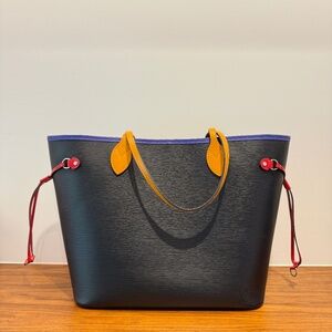 Louis Vuitton Neverfull in EPI Leather Tri colour Noir Figue Safran